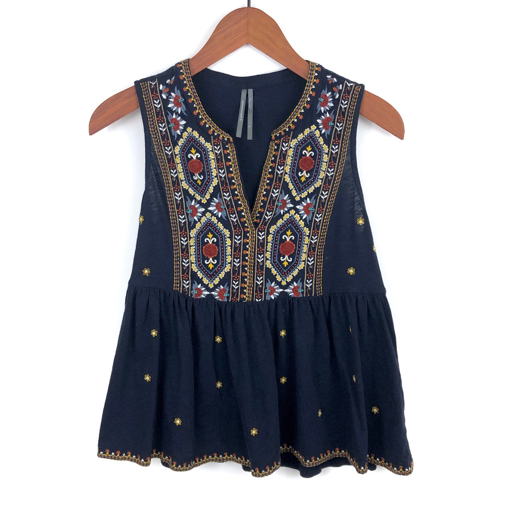 by Anthropologie Embroidered Sleeveless Top